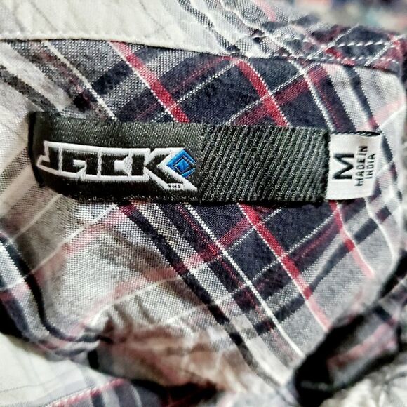 Jack Black/Gray Plaid Button Down Shirt Size M - Picture 8 of 8